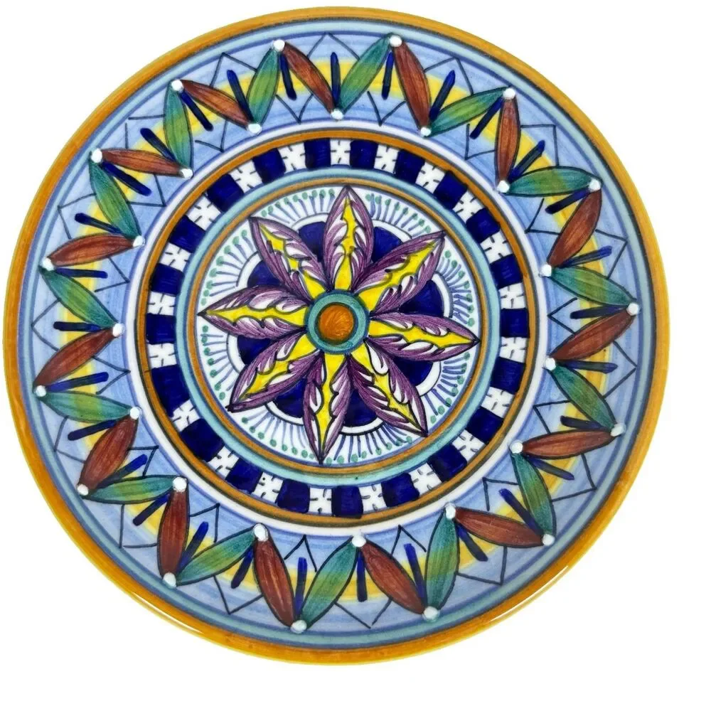 Antica Siena Italy Ceramic Plate 6” Marisa Martini Hand Ptd Bread / Trinket Dish
